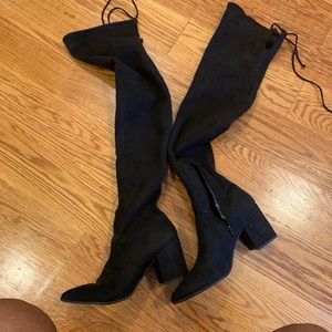 Black over the knee suede boots size 11